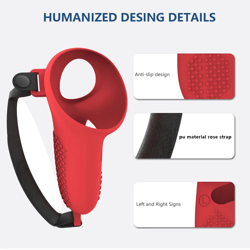 VR Controller Silicone Protective Cover Handle Grip Shell Full Protective for Meta Quest 3 VR Accessories