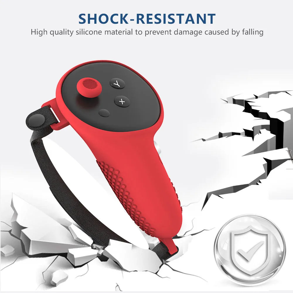 VR Controller Silicone Protective Cover Handle Grip Shell Full Protective for Meta Quest 3 VR Accessories