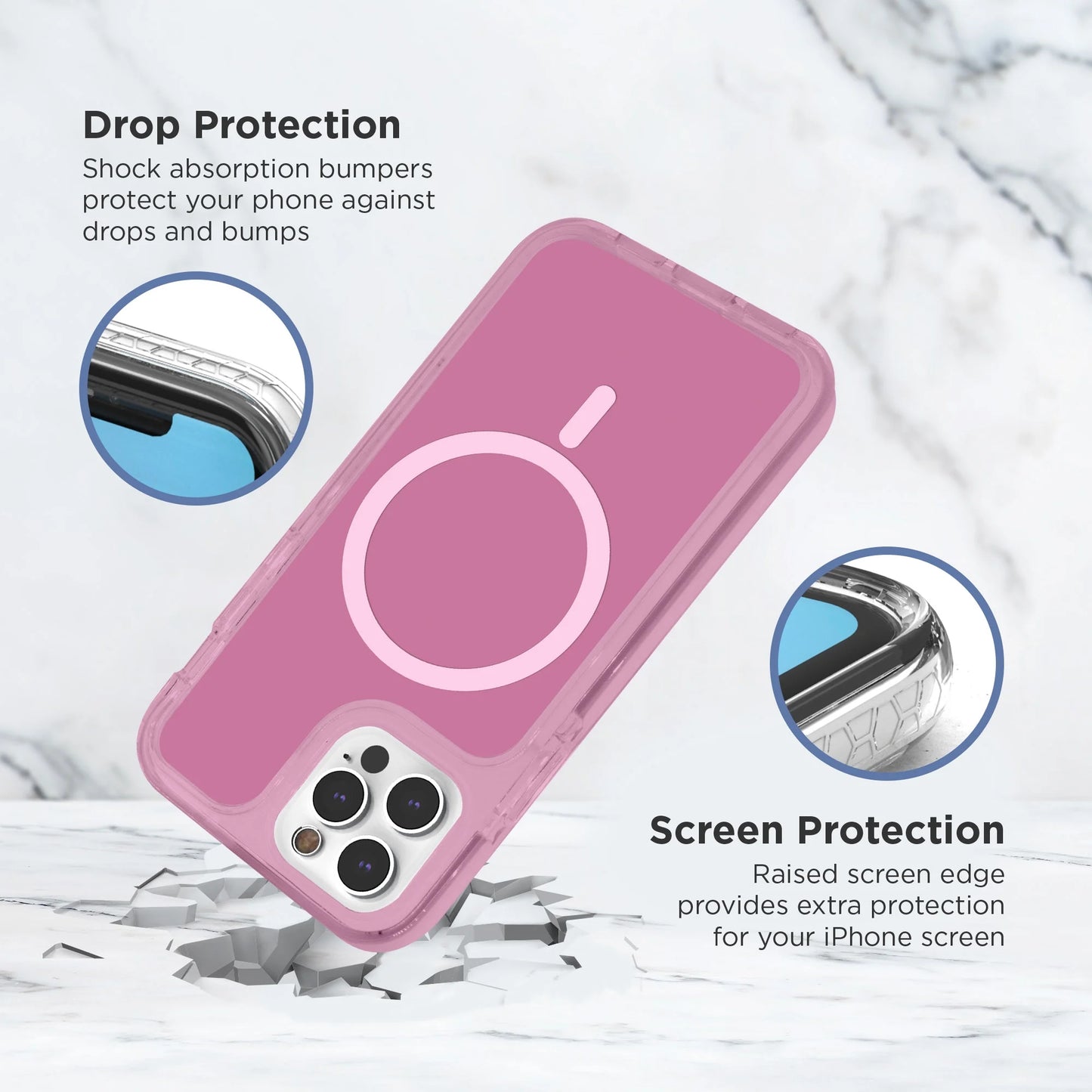 Velo Silicone Case for Iphone 15 Pro, Magsafe Compatible, 10Ft Drop Protection, Raised Camera Guard, Superior Grip