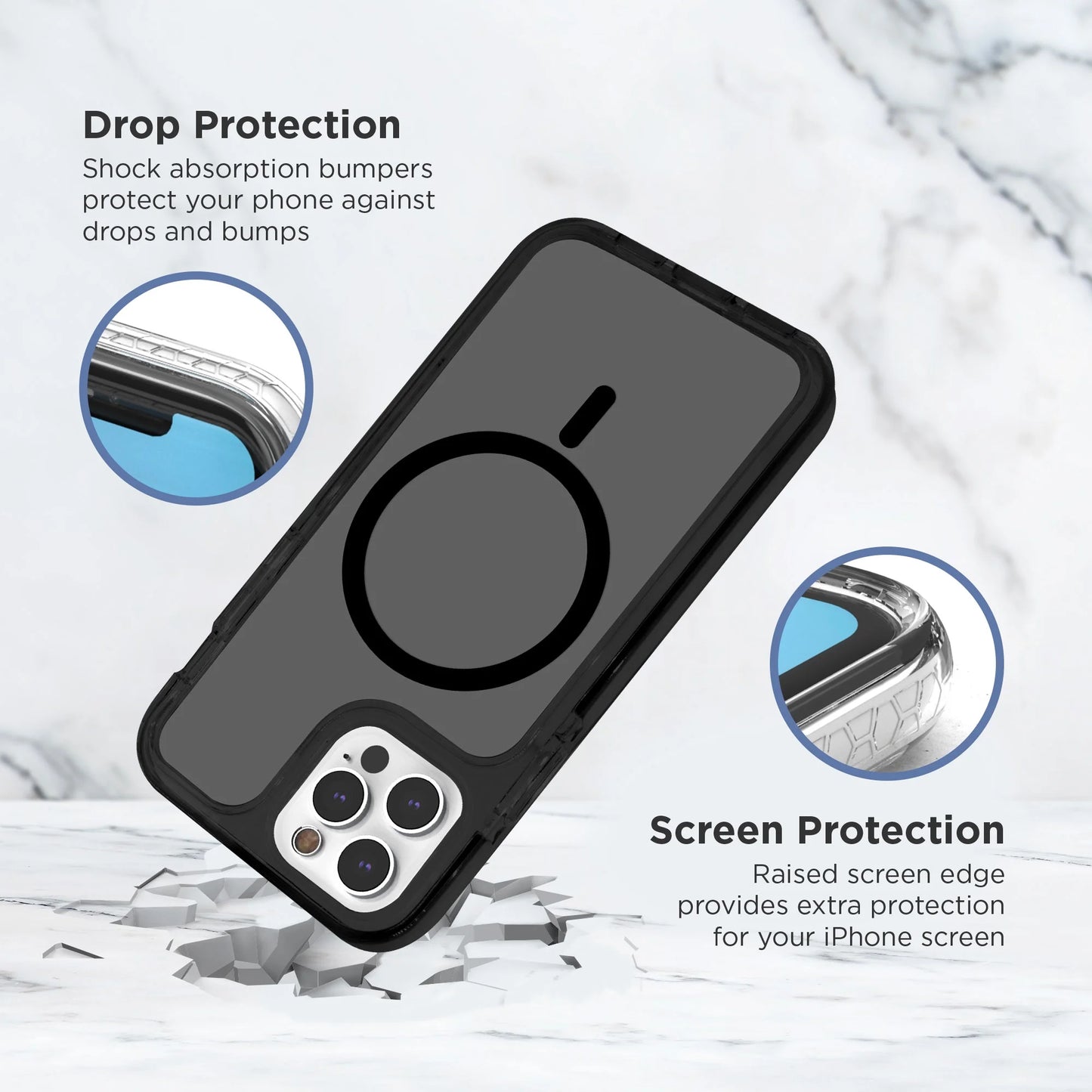 Velo Silicone Case for Iphone 15 Pro, Magsafe Compatible, 10Ft Drop Protection, Raised Camera Guard, Superior Grip