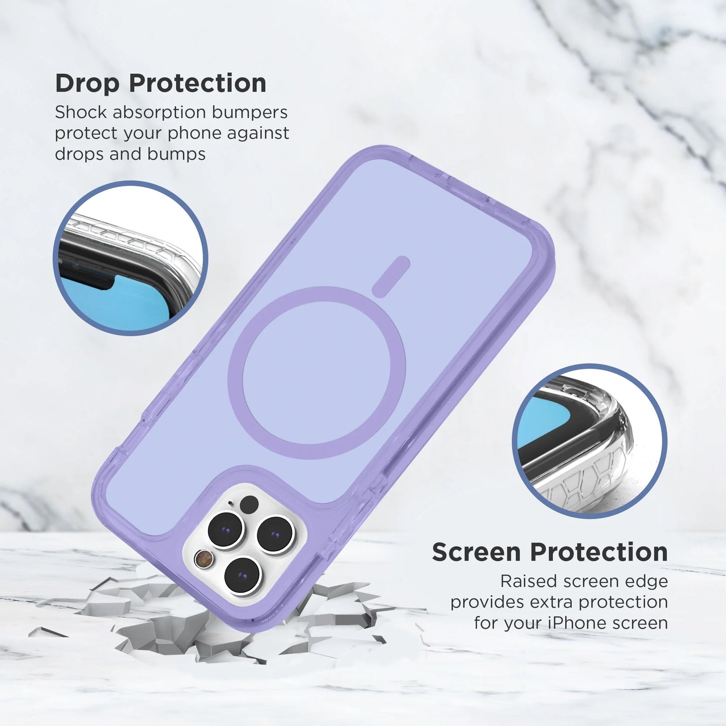 Velo Silicone Case for Iphone 15 Pro, Magsafe Compatible, 10Ft Drop Protection, Raised Camera Guard, Superior Grip
