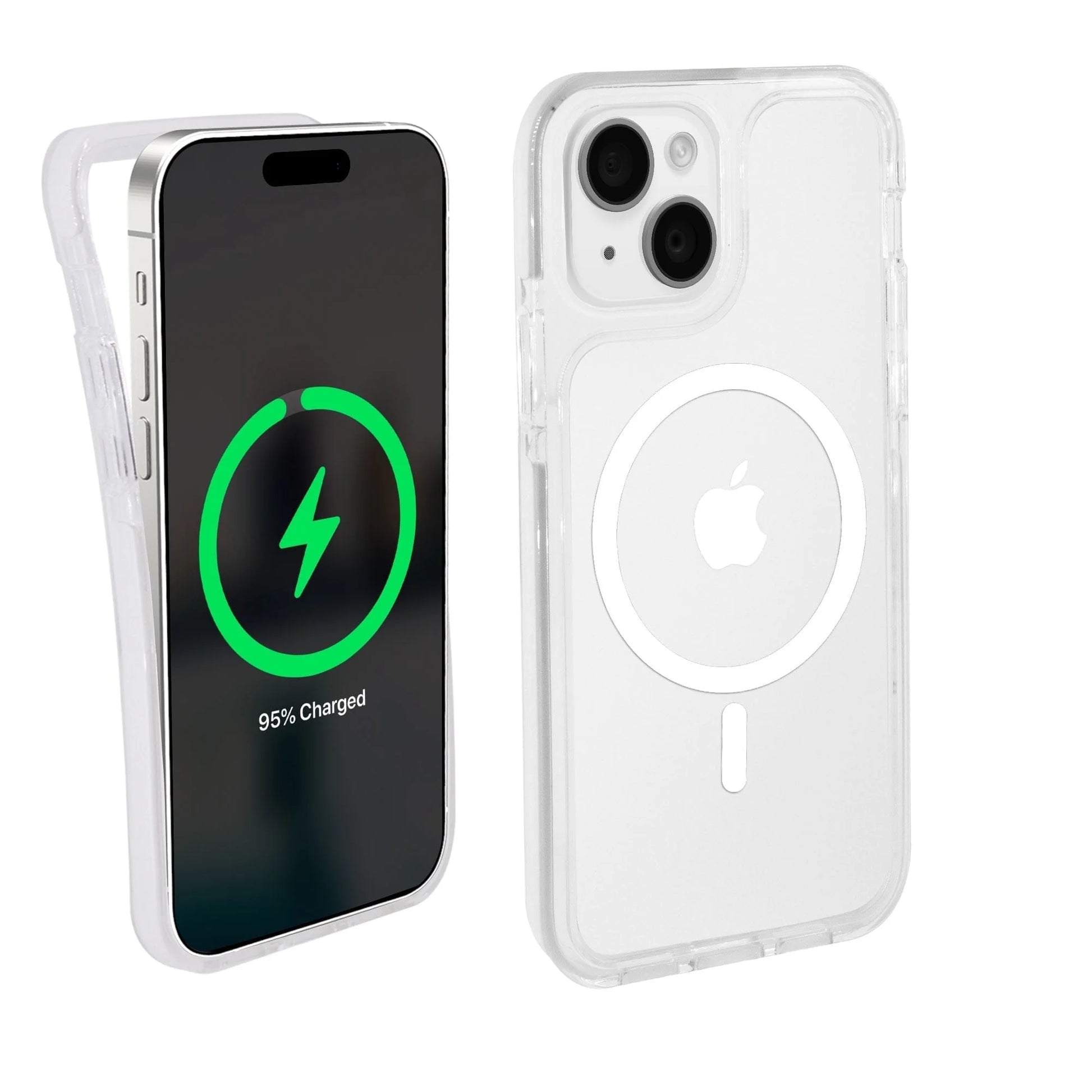 Magnetic Velo Phone Case for Iphone 16E/16/15, White/Clear