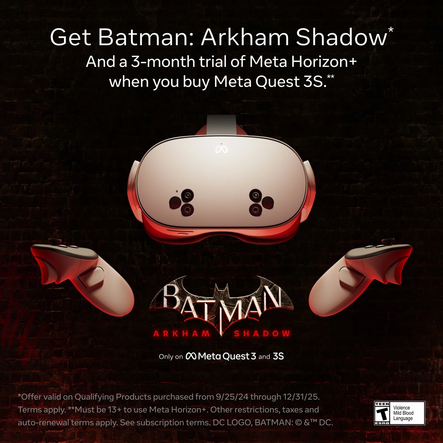 Quest 3S 256GB – Get Batman: Arkham Shadow and a 3-Month Trial of  Horizon+ Included – All-In-One Headset