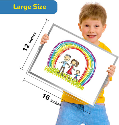 Dry Erase White Board, 16Inx12In Large Magnetic Desktop Whiteboard with Stand, 10 Markers, 4 Magnets, 1 Eraser, Portable Double-Sided White Board Easel for Memo to Do List Desk Office
