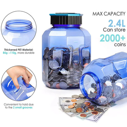 Xlarge Piggy Bank for Adults Kids Digital Coin Counting Bank with LCD Counter