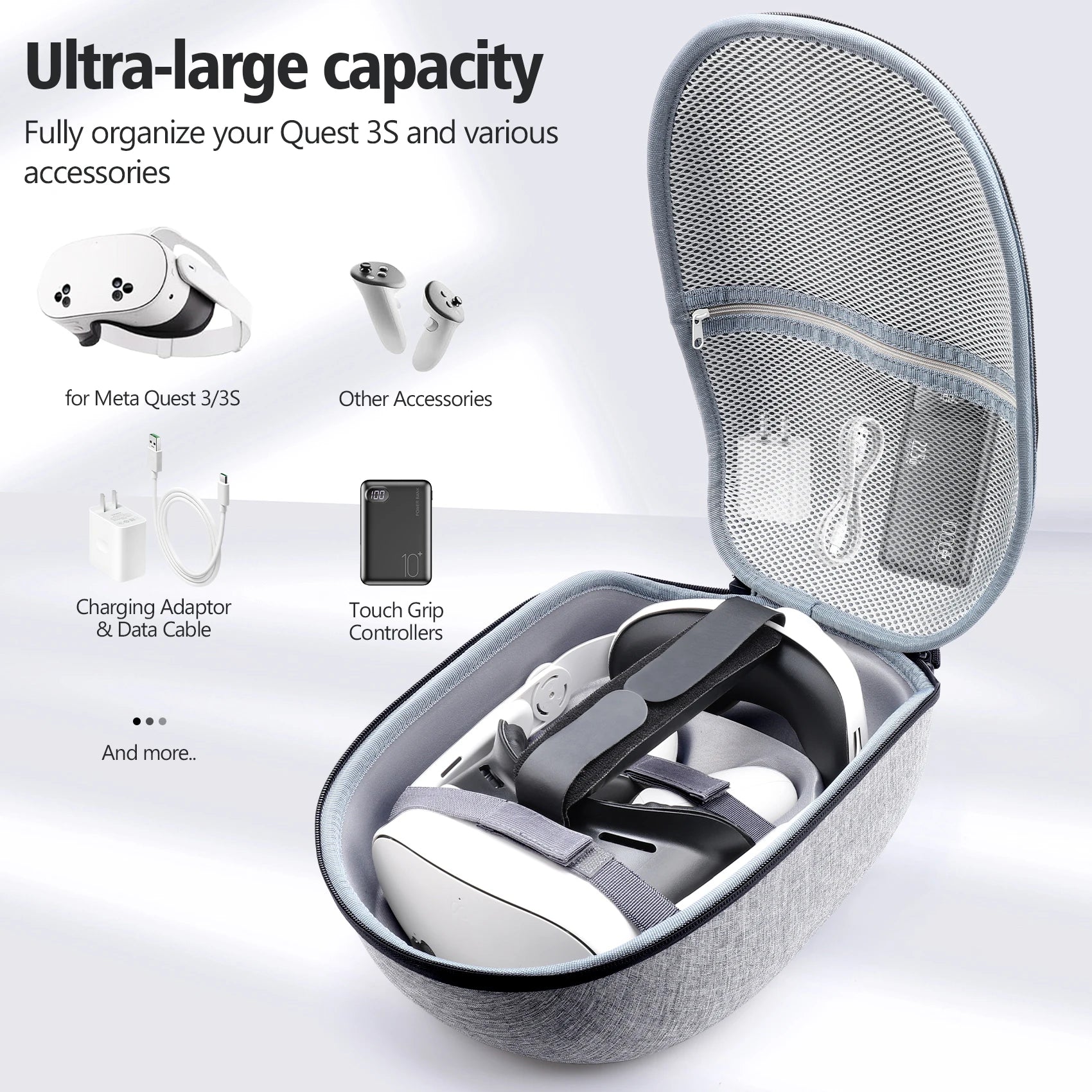 HUADAI Design Carrying Case Compatible with  3S/Quest 3/Quest 2