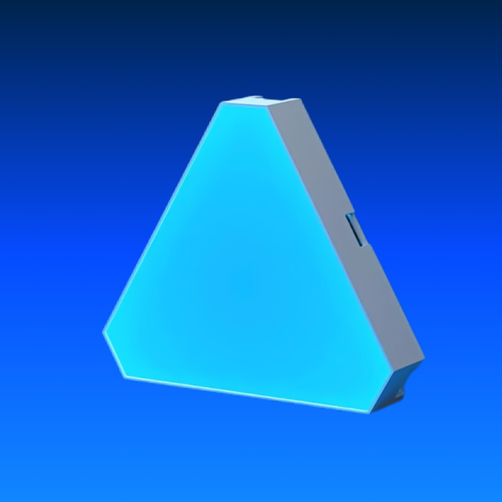 Triangular blue light on a blue background