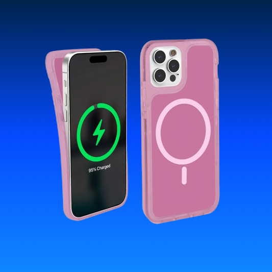 iHome Velo Pink Gloss Silicone Case for iPhone 12/13 Pro Max – MagSafe Compatible, Lightweight &amp; Protective