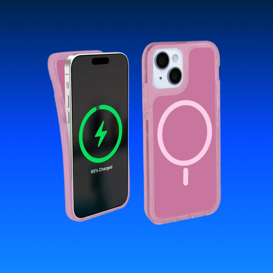 Magnetic Velo Phone Case for iPhone 16 Plus/15 Plus/14 Plus/14 Pro Max/13 Pro Max/12 Pro Max, Pink