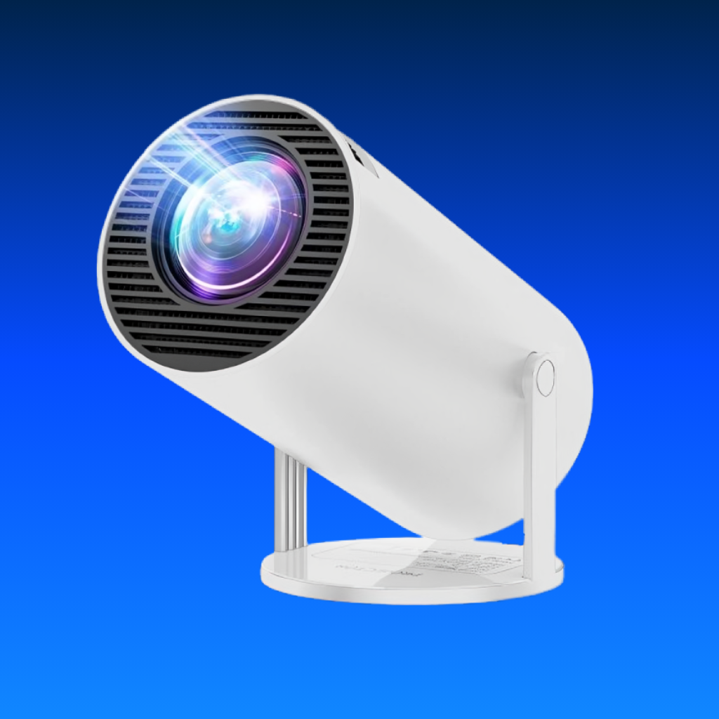 Projector 4K 1080P Support, Mini Projector Smart for Movie Projection Compatible with Phone- White