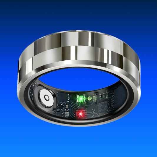 Smart Ring Health Tracker, Sleep Tracker Ring with Heart Rate, Waterproof Fitness Ring for Activity Monitoring/Steps/Distance/Calories,Air Gestures,Up to 7Day Battery,For Ios Android(Stylish Silver#8)