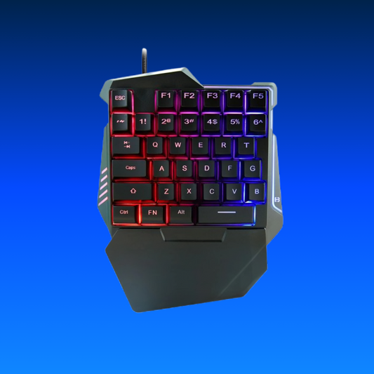 USB One-Handed Mechanical Gaming Keyboard – 35 Keys, Mini Wired, Ergonomic & LED Backlit