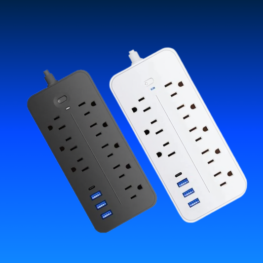 US Plug AC Outlets Power Strip Multitap Socket Extension Cord Electrical with USB Type C Fast Charging Network Filter Adapter