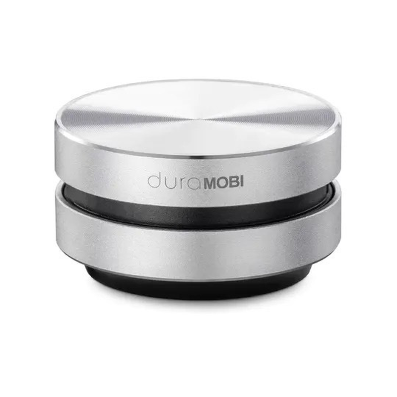 Silver and black container with 'duraMOBI' branding on a white background