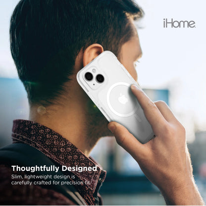 Magnetic Velo Phone Case for Iphone 16E/16/15, White/Clear